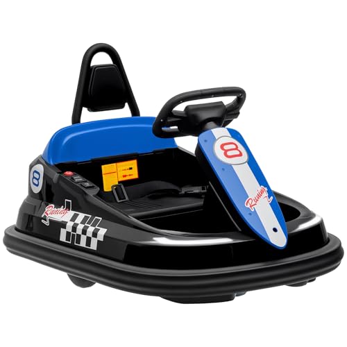 HOMCOM Kids Bumper Car 360 Rotation 6V 2 Speeds for 18-48 Months Black