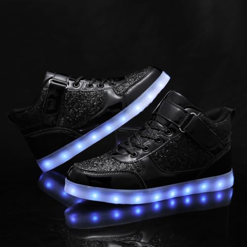 Image of SANYES LED Light Up Shoes for Men Women, USB Rechargeable High Top Glowing Sneakers, Luminous Dancing Shoes