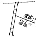 Échelle coulissante Hanging Rail complet Ensemble matériel rétractable, échelle de bibliothèque roulante Track mobile 3,3 pieds à 20 pieds (pas d'échelle), avec roues à rouleaux de plancher