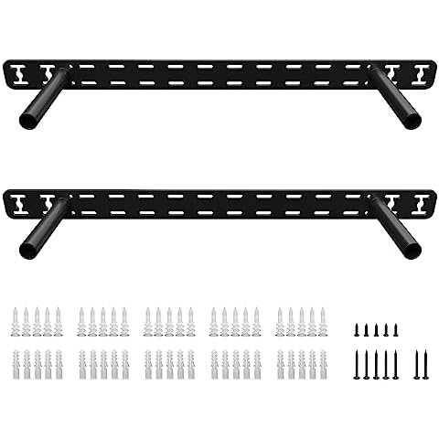 2pcs Floating Shelf Hardware Heavy Duty Hidden Shelf Brackets Support,Wall Mounting Invisible Floating Shelves Bracket Without Jig (18" x 4" x 1.5") Cover