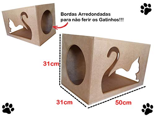 Playground de Gato MDF Com Toca Maine Coon