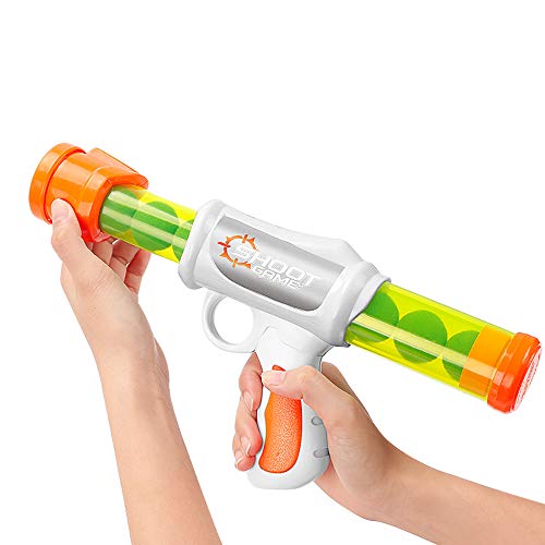 LITTLEFUN 2 x Power Air Blaster Popper Doppelkampfpackung Pistolen Schaumstoffball Luftgetriebene Schützen Spielzeug Pump Action Popper für Kinder Rollenspiele mit Familienpartnern Geburtstag