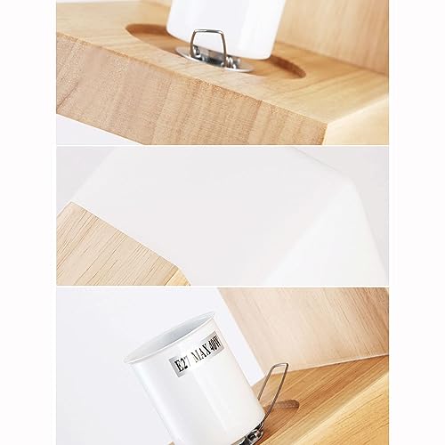Aplique de pared de madera con tulipa de vidrio blanco E26 para pasillo 8