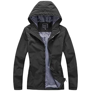 Blu Apparel Waterdichte regenjas voor dames, met capuchon, windjack, wandelen, wandeljas, lentejassen