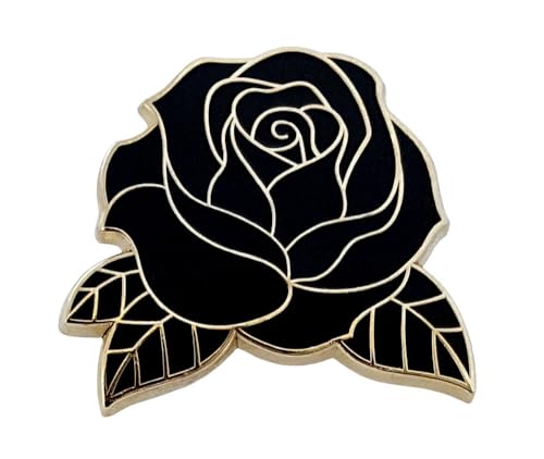 Pinsanity Black Rose Enamel Lapel Pin