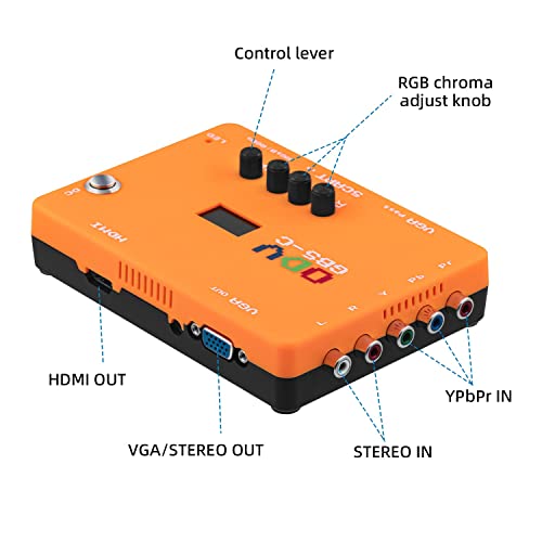 Mcbazel ODV-GBS-C RGBS/SCART/YPbPr/VGA to HDMI/VGA Scan Converter for Retro Gaming Console with US Plug - NO AV/Composite/RCA | VGA Max 60Hz by Mcbazel - Image 5