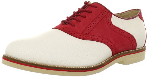 red and white saddle oxford shoes