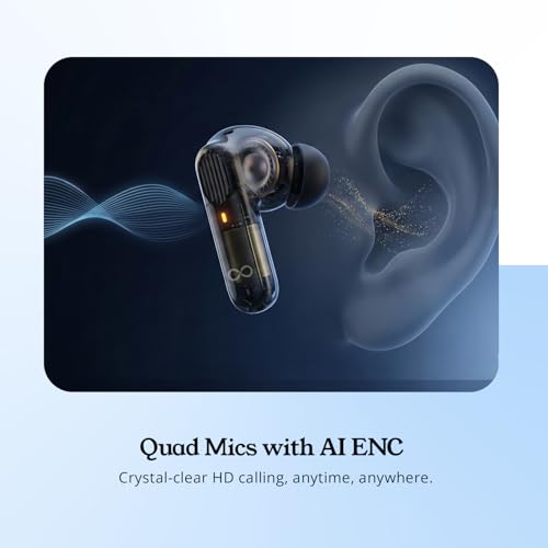 Image of True Wireless Earbuds with 32dB Active Noise Cancellation, 13mm Drivers, Bluetooth 5.4, Quad Mic AI ENC for Clear Calls, 45ms Low Latency Game Mode, 25H Playtime Deep Bass TWS Earbuds