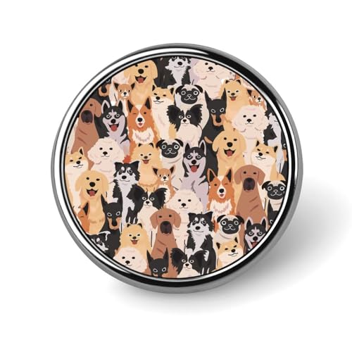 バッジ 円形 徽章 犬柄 かわいい 動物柄 缶バッジ 胸章 ピンバッチ ボタンブローチ 25mm おしゃれ ネクタイピン コレクション バッグ飾 帽子 胸飾り かばん掛け 工芸品 取付簡単 男女兼用 プレゼント