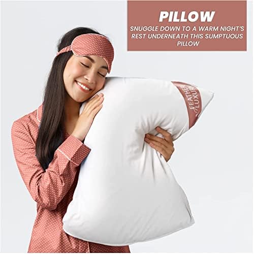 Artistic Fashionista Limited Hotel Quality Soft Duck Feather & Down Pillows 2 Pack, Comfy & Breathable Medium Firm Support Bed Pillows, White, 50x70 Cm