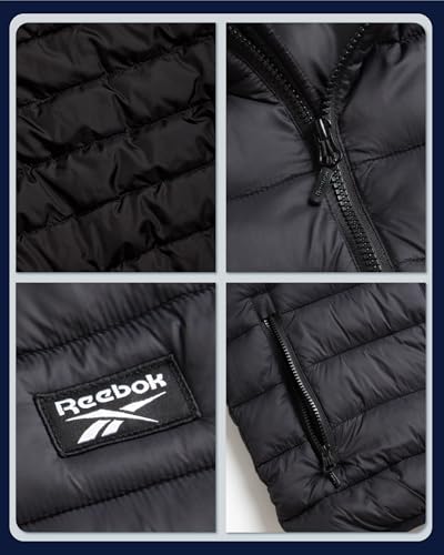 Image of Reebok Boys Winter Coat - Lightweight Insulated Puffer Jacket - Wind & Water Resistant Quilted Hooded Winter Jacket for Boys
