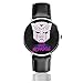 Unisex Business Casual Old School Tran-Sformers Autobot Logo Relojes Reloj de Cuero de Cuarzo
