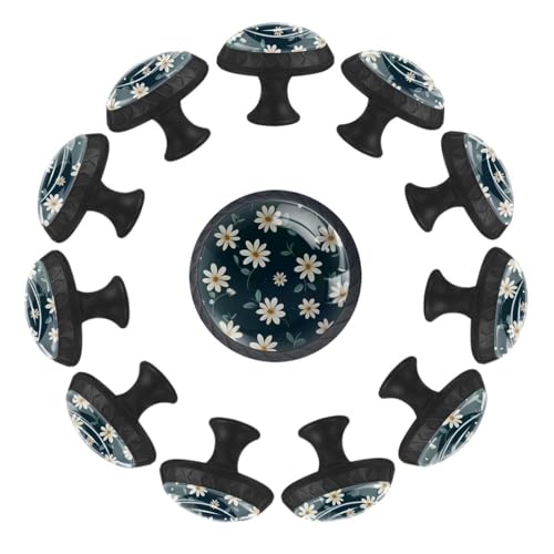 Boutons de tiroir marguerite haut de gamme en verre transparent - 2