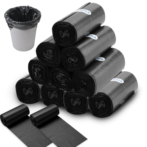 FAELNK Petits Sacs Poubelle 3l Mini Sacs Poubelle pour Mini Poubelle de Table Salle de Bain Bureau Voiture Sac Poubelle Sac Poubelle Alimentaire (Noir,12 rouleaux)