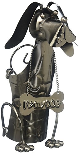 WINE BODIES I Love Dog Wine Bottle Holder, Charcoal