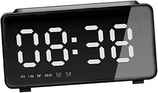 UKCOCO Alto-Falante Despertador De Viagem Alto-Falantes Para PC Despertador Alto-Falante Pequeno Alto-Falante Estéreo Alto-Falante Despertador Carregamento Espelho Superfície Relógio