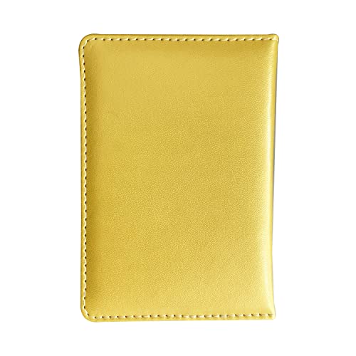 Missmore Premium PU Leather Passport Holder - USA Logo Printed | Stylish, Durable, Travel Essential (N-GD-Yellow)2