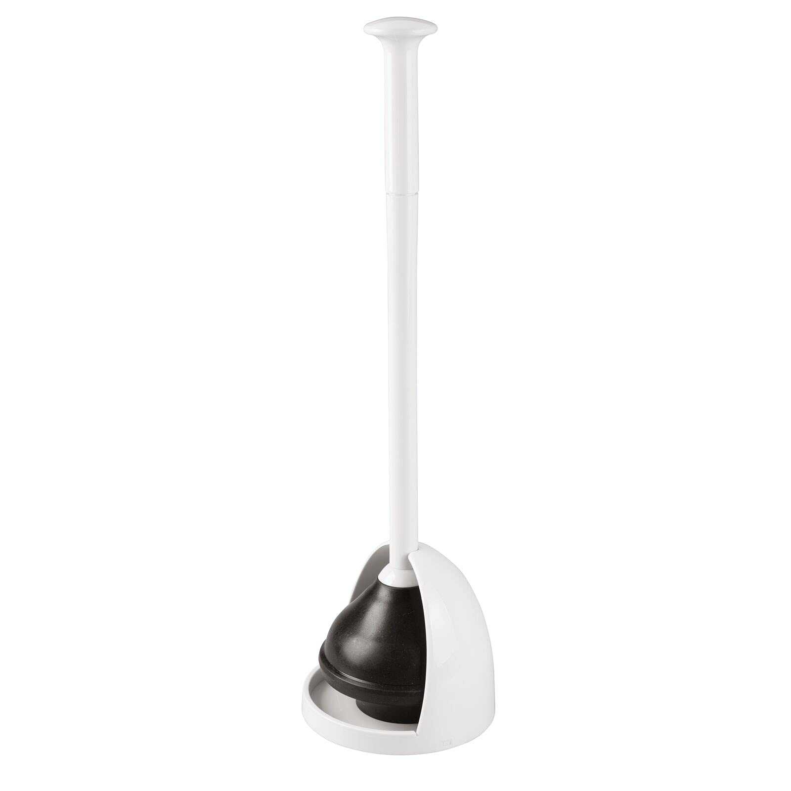 mDesign Plastic Freestanding Hideaway Toilet Bowl Plunger with Holder