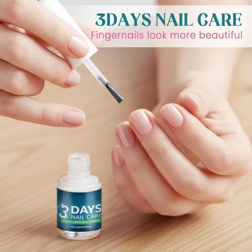 Image of 3 Days Nail Care Serum with Keratin Amino Acid Formula | Nail Repair & Strengthening Treatment for Damaged, Weak & Brittle Nails | Glossy Finish Nail Growth Serum (Pack Of 1)