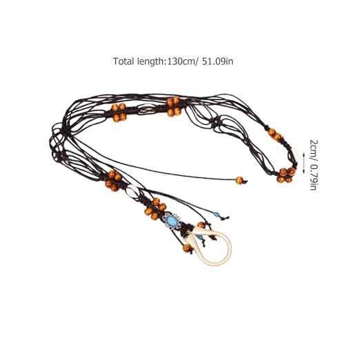 Bohemia Style Woven Waist Belt for Women Beaded Dress Accessory Comfortable and for Casual and Formal Occasions Unique Fashion Statement2