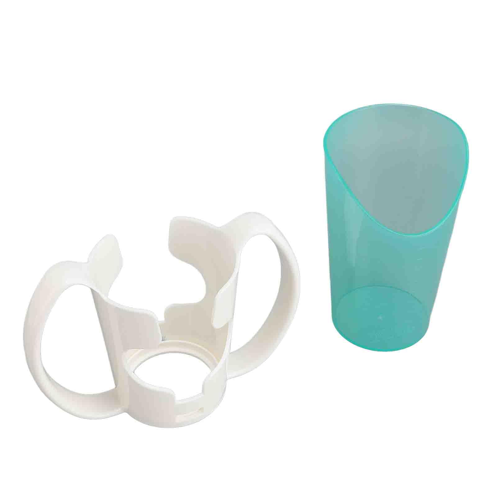 Fockety Gobelet Pour Adulte Avec 2 Poignées, Support Et Bouche Biseautée, Gobelet Léger Anti-déversement En Plastique Transparent Pour Personnes Âgées, Handicapés, Patients
