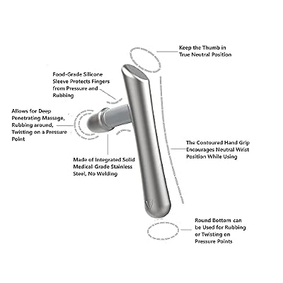LittleMum T-Bar Massage Tool - Myofascial & Foot Reflexology Massager, Stainless Steel, Heavy Duty
