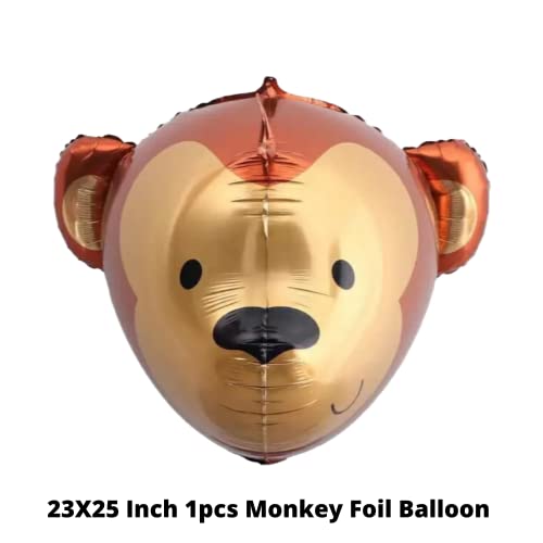 Image of Party Decorz Monkey 4D Face Foil Balloon (23X25 Inch, 1pcs) For Kids Animal,Safari, Zoo Theme Birthday Party Decoration