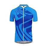 Chickwin Verano Ciclismo para Hombre, Maillot Camiseta de Ciclismo de Manga Corta Ropa de Bicicleta Transpirable Secado Rápido, Jerseys de Ciclismo Cremallera Completa con Bolsillos