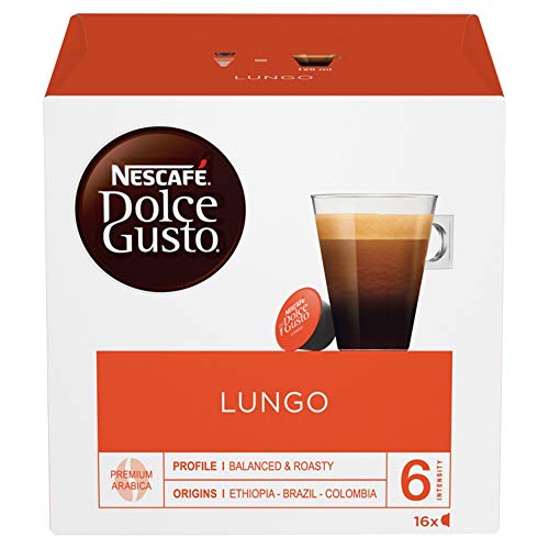 NESCAFÉ Dolce Gusto Lungo Coffee Pods 16 Capsules (Pack of 3 Total 48 Capsules 48 Servings)