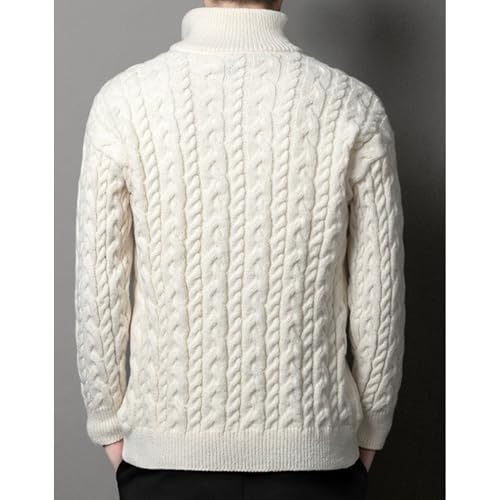 Men's Cable Knit Full Zip Sweater Stand Collar Fashion Casual Sweater Cardigan Long Sleeve Winter Sweaters3