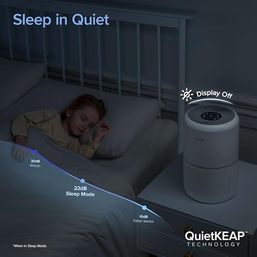 Image of LEVOIT Air Purifiers for Home Bedroom, HEPA Sleep Mode, AHAM VERIFIDE, Smart WiFi for Home Large Room, Quiet Cleaner for Pet Hair, Allergies, Dust, Smoke, Pollon, Alexa Control, Core300S-P, White
