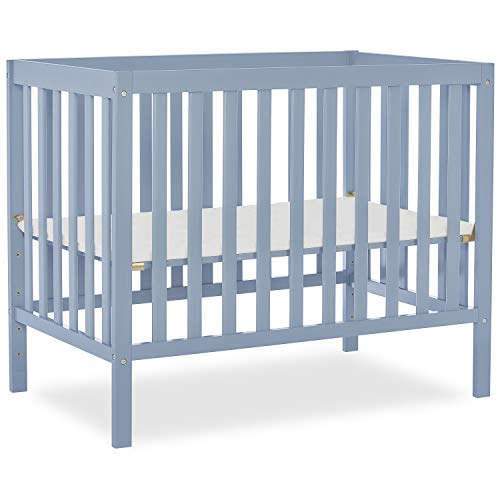 Dream On Me, Edgewood 4-In-1 Convertible Mini Crib, Dusty Blue #TOP30