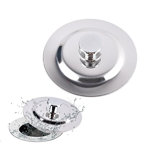 JINGIHE Tapón Universal de Bañera y Cocina, Acero Inoxidable, 42-44 mm, para Cocina, Cuarto de Baño y Lavandería