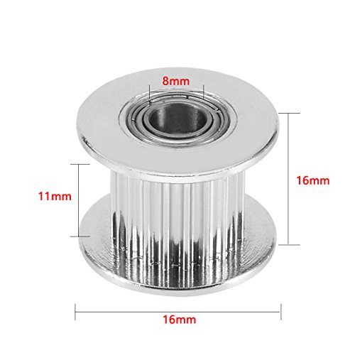 Uxcell Aluminum 20T 5Mm Bore 2Mm Pitch Timing Belt Pulley With Dual Ball Bearing #TOP1
