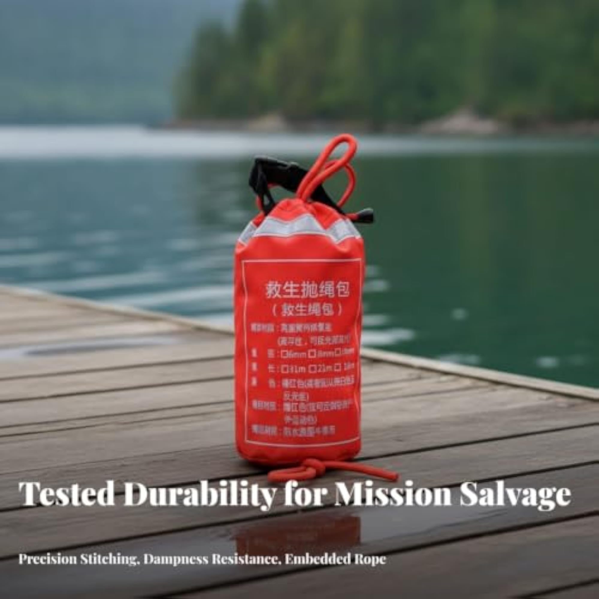 Quick Deployment Water Rescue Throw Bag, High Visibility Design