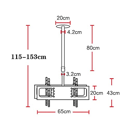 Support TV de plafond télescopique et orientable pour grand écran suspendu