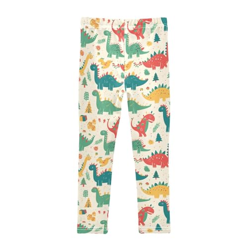 KLL Dinosaur Rex Christmas Toddler Girls' Cotton Pants Stretch High Waisted Dance Pants Sports2