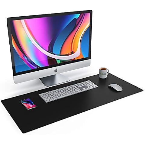 CSL - XXL Alfombrilla para ratón de Aspecto de Piel - 900 x 400 - Piel sintética - Base de Escritorio Multifuncional - Mouse Pad para Oficina y hogar - Impermeable Cover