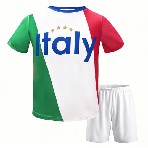 Image of Italy Italia Kids Boys Youth Sports Soccer Football Kit Jersey Shirt Shorts Set
