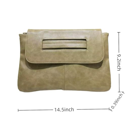 Image of Women Classic Crocodile Pattern Faux Leather Clutch Purse Oversized Female Shoulder Bag Messenger Handbag