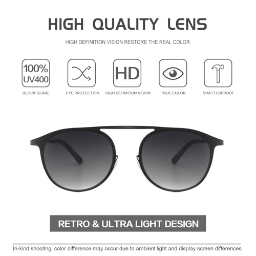 RICH MODE Men women retro sunglasses metal ultra light weight no pressure sunglasses UV protection sunglasses4