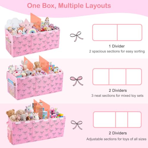 Image of Toy Box with Adjustable Divider Large Toy Chest Storage for Nursery Kidroom