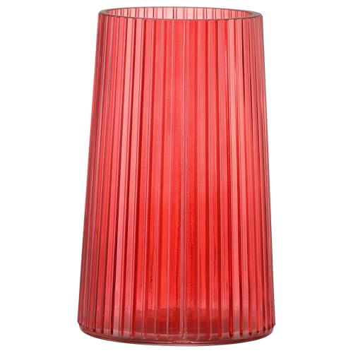 MARTAGE Red Glass Vase for Flower, Flower Vase for Bouquet,