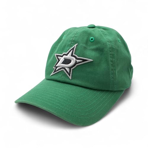 AMERICAN NEEDLE Dallas Stars Officially Licensed NHL Blue Line Adjustable Buckle Strap Dad Baseball Hat, Greenwich Green (40742B-DAS)