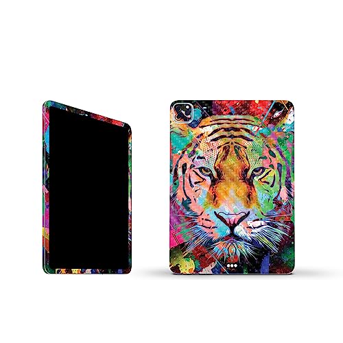 Image of MightySkins Carbon Fiber Skin Compatible with Apple iPad Pro 11 inch M2 4th Gen (2022) Full Wrap Kit - Neon Tiger | Protective, Durable Textured Carbon Fiber Finish | Easy to Apply | Made in The USA