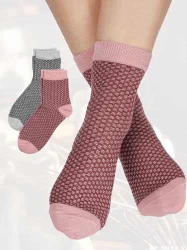 2 Pack Womens Fashion Cotton Rich Mid Crew Socks Size 7-10