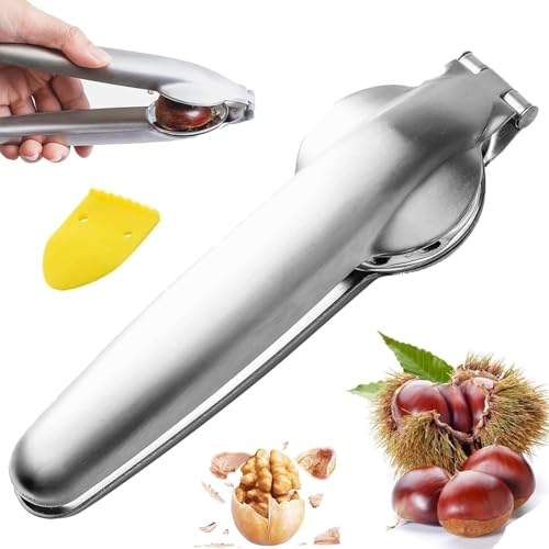 GUIANLOU Castaña Herramientas,Alicates Castañas Inoxidable Abridor Castañas,Cortador de Castañas Castaña Pelador Alicate castaña,Cascanueces de Castaña Multifunción Avellanas y Otros Frutos Secos.
