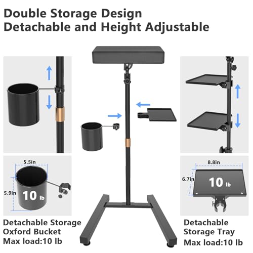 Suporte de braço de tatuagem com bandeja e balde - Suporte de descanso de perna de braço de tatuagem