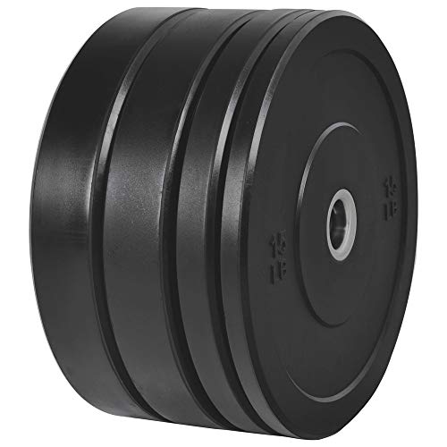 Bumper Plates 2-Inch Olympic Weight Plate for Strength Training Weightlifting Crossfit, LB Bumper Plates Weights Set (2x45lbs)