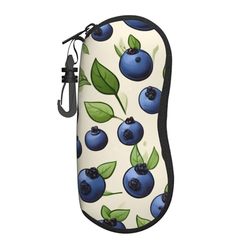 FSCEV Blueberry Pattern03 Étui à lunettes souple ultra léger et pratique (style vertical), Noir , taille unique